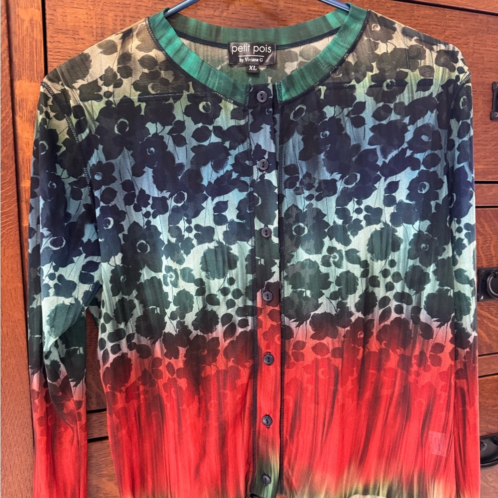 Petit Pois Colorful Floral Cardigan